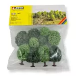 Pack de 10 arbres à feuilles 35 à 50 mm - Noch 32901 - N 1/160 & Z 1/220 