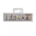 Lot de 7 personnages au marché hebdomadaire Faller 151670 - HO : 1/87