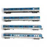 Lote de 4 vagones RIO 77 - JOUEF HJ4185 - HO 1/87 - SNCF