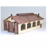 Warehouse for 2 locomotives - Modelism wood 105002 - HO 1/87 - 270x150x100mm