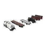 Set 6 wagons anciennes compagnies REE Modèles WB771 HO 1/87 - SNCF - EP II