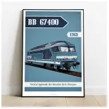 Poster Locomotive BB67590 - 1969 - 800Tonnes  8TBB67400 - A2 42.0 x 59.4 cm - SNCF