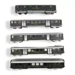 Set of 5 light steel coaches for Ae 3/6 I MARKLIN 43369 CFF - HO 1/87 - Ep III