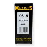 2 rails droits de 38,5 mm - Minitrains 9315 - HOe 1/87