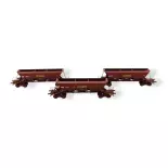 Set de 3 Wagons Trémies EX - REE MODÈLES NW-268 - N 1/160 - SNCF - EP IV - DC