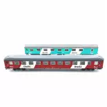 Set of 2 couchette cars "Thello" night train ACME 55224 - HO 1/87 - FS - EP VI