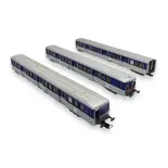 Lote de 3 coches RIO 80 - JOUEF HJ4184 - HO 1/87 - SNCF