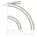Rail courbe ballasté rayon 192 mm 45° Fleischmann 9120 - N : 1/160 - Code 80