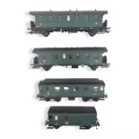 Set di 4 carrozze passeggeri Marklin serie 81 43054 - HO 1/87 - SNCB/NMBS