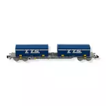 Blauw Arnold NOVATRANS "TTS" containerwagen HN6582 SNCF - N 1/160 - EP V