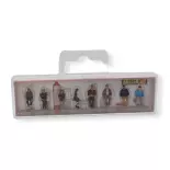 Pack de 8 Personnages assis - Figurine - FALLER 151684 - Échelle HO 1/87ème - Époque III