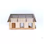 Halbe Halle PLM 3 Türen - Holz Modellbau 102009 - HO 1/87