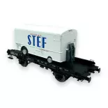 Wagon UFR Mono-Porteur + Fourgon Frigo "STEF" REE Modeles WB651 - HO 1/87