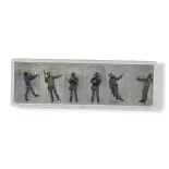 Pack 6 figurines groupe d'intervention Preiser