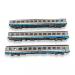 Lote de 3 vagones VTU A8/B91/B91 Interloire Origine - LS MODELS 41204 - HO - SNCF - EP V