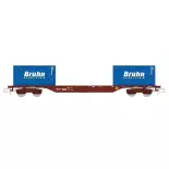 Wagon Porte-Conteneur Sgmnss MF Train N33442 - N 1/160 - DB Cargo - EP VI