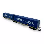 Vagón portacontenedores Sggmrss 90 - Ree Modelos NW-205 - N 1/160 - AEE - Ep V/VI - 2R