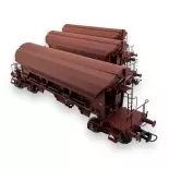Set di 3 carri tramoggia T8 REE Tads Models WB841 - HO 1/87 - SNCF - EP IV