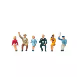 Pack de 6 Spectateurs assis - Figurine - PREISER 10025 - Échelle HO : 1/87ème