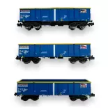 Coffret de 3 wagons tombereaux Eamnos - Arnold HN6602 - N 1/160 - SNCF - Ep VI - 2R