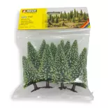 Pack of 10 "Red" fir trees Noch 32925 - N 1/160 - Z 1/220 - Height 35 to 90 mm