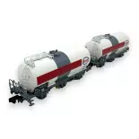Set of 2 3-axle "ESSO" tank wagons - Arnold HN6610 - N 1/160 - SNCF - Ep IV/V - 2R