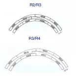 Gebogene Schiene - R3 1/4 419.6mm 7.5° - ROCO 42509 - HO 1/87 - Code 83 [ROCO LINE]