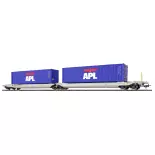 Wagon porte-conteneurs articulé - Pullman 36544 - NL/AAEC - HO 1/87 