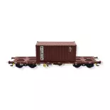 Container platte wagen Sgmms CP SUDEXPRESS S450066 - HO 1/87 - EP V
