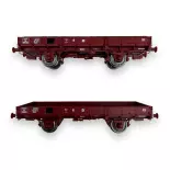 Set 2 Wagons Plats OCEM 29 REE Modèles WB607 Jho - HO 1/87 - SNCF - EP III