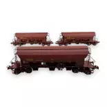 Set 3 Wagons Trémie T8 Tadkks REE Modèles WB844 - HO 1/87 - SNCF - EP IV-V