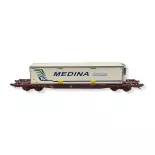 Vagón portacontenedores de la Sgss "Medina" JOUEF 6211 - SNCF - HO 1 : 87 - EP V