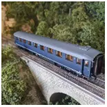 B7152 Blauw reizigersrijtuig met grijs dak EXACT-TRAIN 10015 - NS - HO 1/87 - EP IIIB