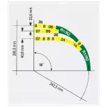 Interruttore curvo sinistro 42° R1 / R2 Minitrix 14956 - N 1/160 - codice 80