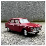 Voiture Peugeot 204 berline de 1968 rouge rubis - Sai 6254 - HO 1/87