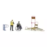 RAMPE POUR FAUTEUIL ROULANT ET 2 FIGURINES - ARTITEC 387.447 - HO 1/87