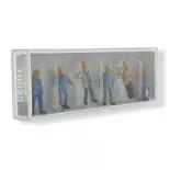 Pack de 6 Ouvriers - Figurine - PREISER 10033 - Échelle HO : 1/87ème