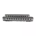 Set of 2 VTU Coated Cruise Cars - Ls Models 40996 - HO 1/87 - SNCF - EP V