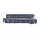 Set 2 Liegewagen T2 Arnold HN4342 - N 1/160 - SNCF - EP V / VI