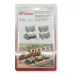 Model electric truck, 3 trailers, grey, PREISER 17122 - HO 1/87 - EP III