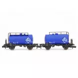 Set 2 Wagons citernes Aral Hobbytrain H24833 - DB - N 1/160 - EP IV