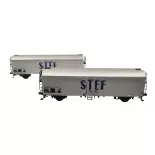 Set of 2 STEF refrigerated wagons - Ls Models 30235 - HO 1/87 - SNCF - EP III