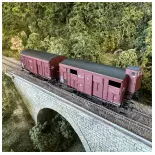 Lote de 2 vagones cubiertos PLM 20T REE Modelos WB696 - HO 1/87 - SNCF - EP II