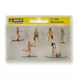 Set van 6 watersportfiguren NOCH 15849 HO : 1/87e