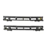 Set of 2 wagons porte-autos DD DEV 66 Arnold HN4411 - N 1/160 - SNCF - EP IV