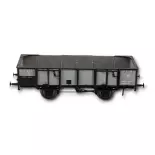 Vagón tonneau, gris, herrajes negros, Modelo REE WB-816, HO 1/87