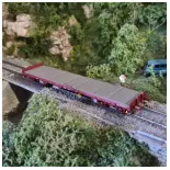 Vagón plano tipo Remms Brawa 47120 - HO : 1/87 - SNCF - EP V