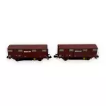 Lote de 2 vagones G4 "FRET-EXPRESS" - Arnold HNS6664 - N 1/160 - SNCF - Ep IV - 2R