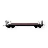 Wagon plat brun à bogies, avec manette de frein - Minitrains 5138 - HOe 1/87 - 2R