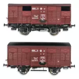 Set 2 Wagons ex-couverts 20T PLM REE Modèles WB735 - HO 1/87 - EP II